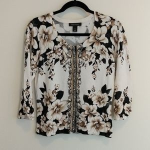 White house Black Market Floral button Cardigan